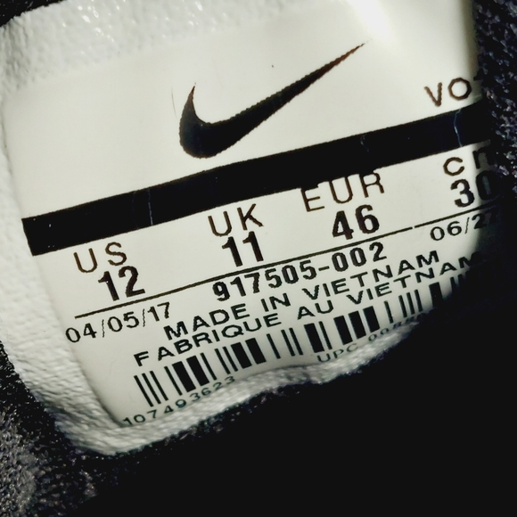 Nike Zoom Assersion Triple Black Lace Up Lightweight Basketball Sneakers V720 - Picture 10 of 11